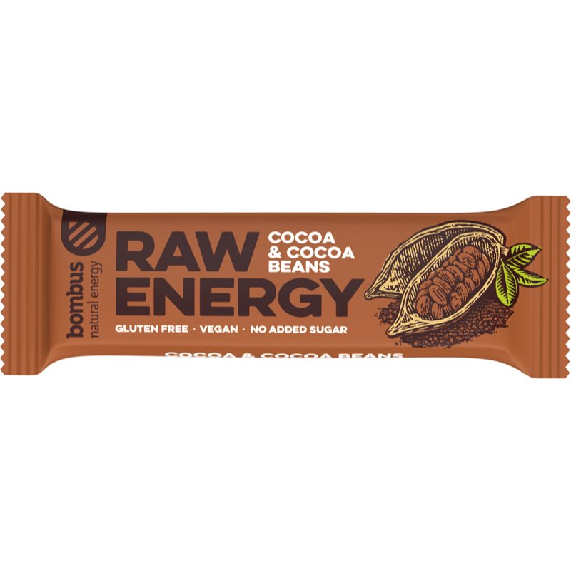 Bombus Raw Energy ovocná tyčinka príchuť Cocoa & Cocoa Beans 50 g