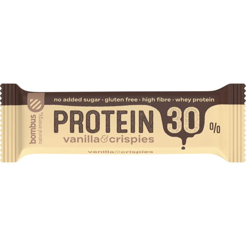 Bombus Protein 30 % proteínová tyčinka príchuť Vanilla & Crispies 50 g