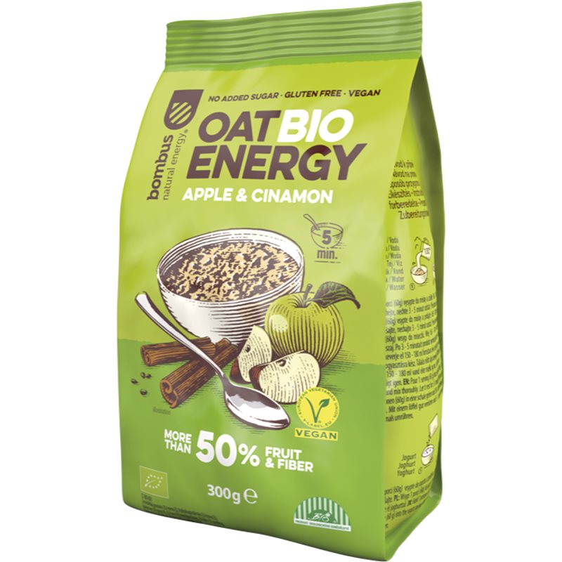 Bombus Oat Energy BIO instantní kaše v BIO kvalitě příchuť Apple & Cinnamon 300 g