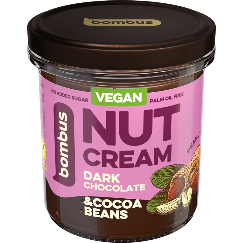 Bombus Nut Cream Dark Chocolate & Cocoa Beans orechová nátierka s čokoládou 300 g