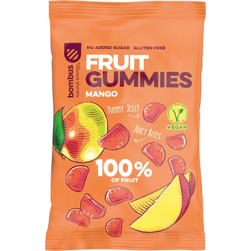 Bombus Fruit Gummies ovocné cukríky príchuť Mango 35 g