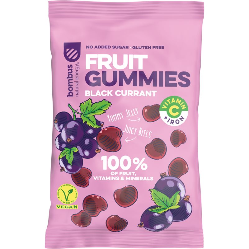 Bombus Fruit Gummies ovocné bonbóny příchuť Black Currant 35 g