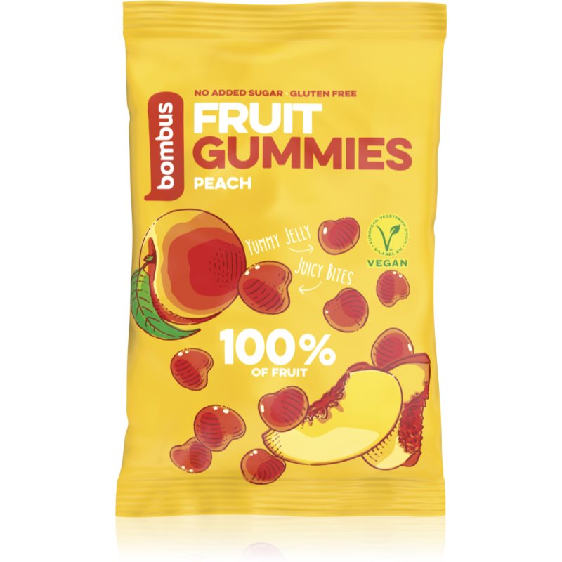 Bombus Fruit Gummies ovocné bonbóny příchuť Peach 35 g