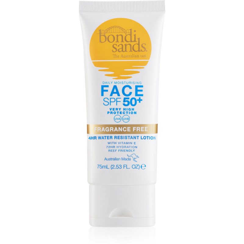 Bondi Sands SPF 50+ Face Fragrance Free illatmentes napozó krém az arcra SPF 50+ 75 ml