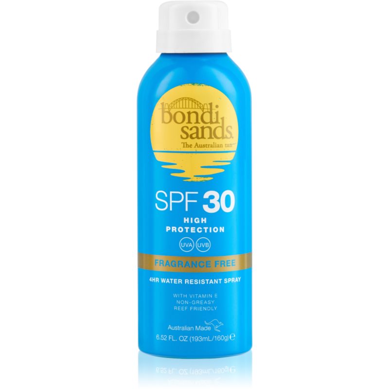 Bondi Sands SPF 30 Fragrance Free vízzel lemosható spray napozáshoz SPF 30 160 g