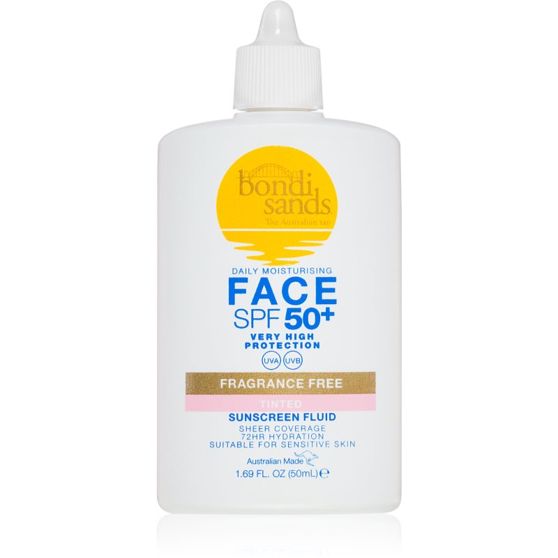 Bondi Sands SPF 50+ Fragrance Free Tinted Face Fluid тонуючий захисний крем для обличчя SPF 50+ 50 мл