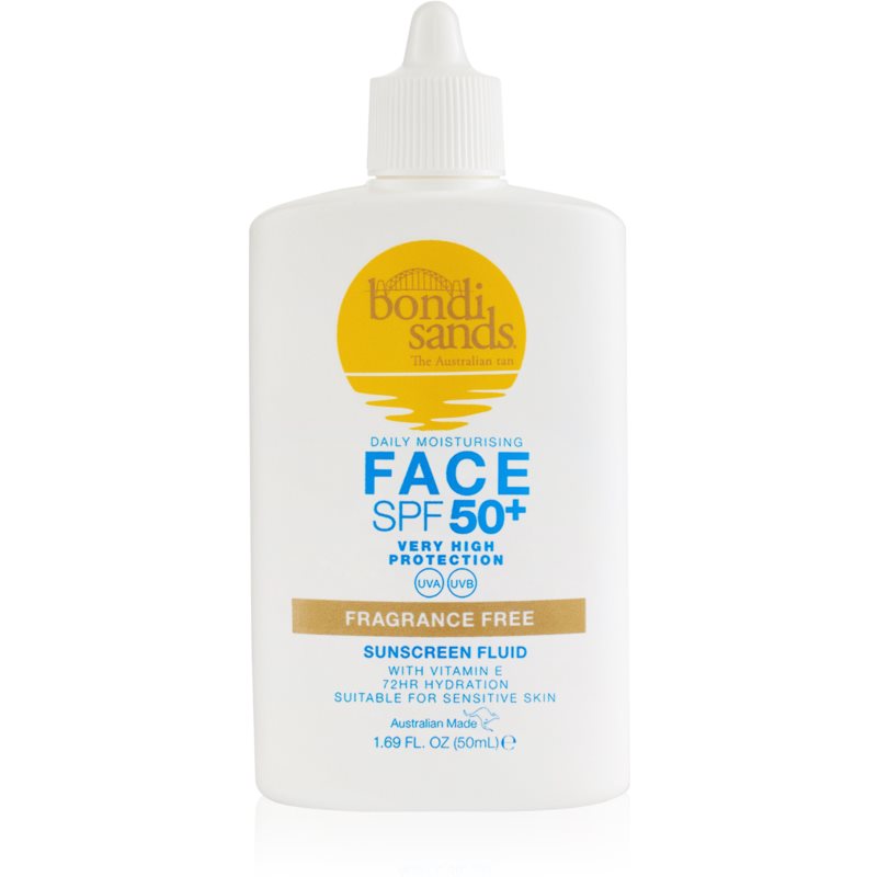 Bondi Sands SPF 50+ Fragrance Free opaľovací fluid na tvár bez parfumácie SPF 50+ 50 ml