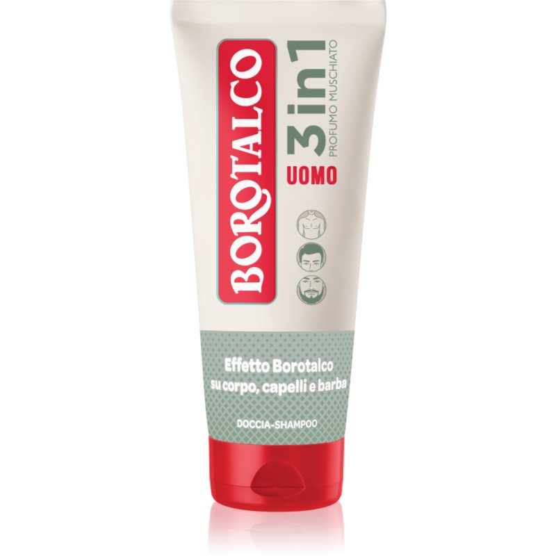 Borotalco MEN 3 in 1 sprchový gel pro muže na obličej, tělo a vlasy vůně Musk 200 ml
