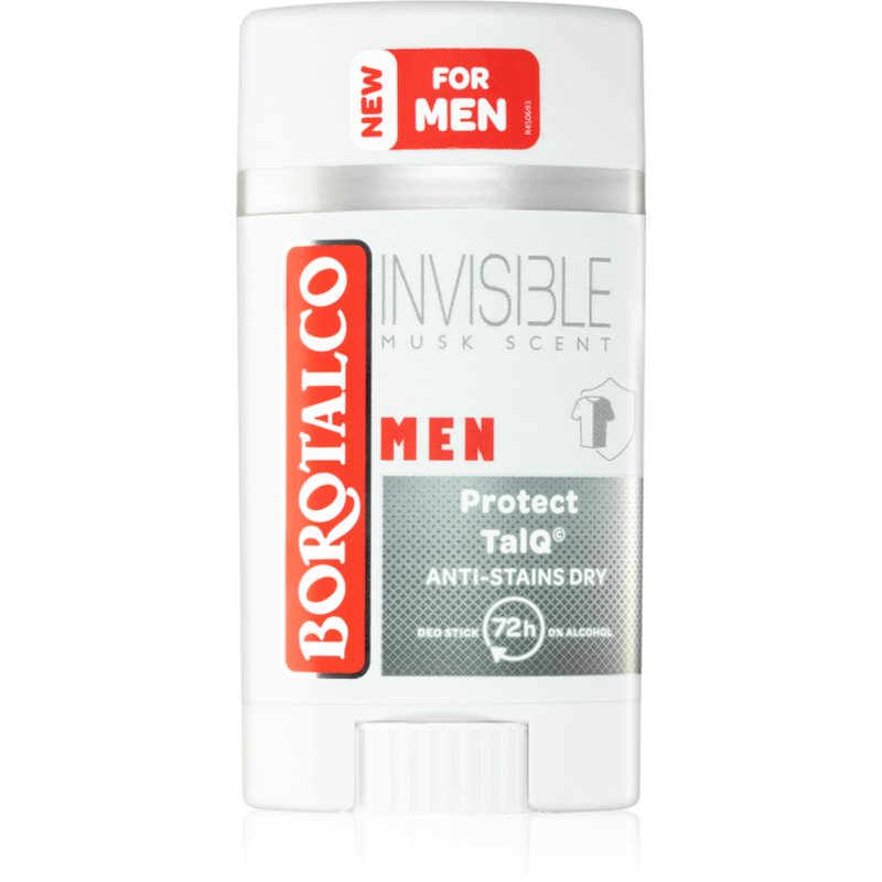 Borotalco MEN Invisible dezodor roll-on a fehér és sárga foltok ellen uraknak illatok Musk Scent 40 ml