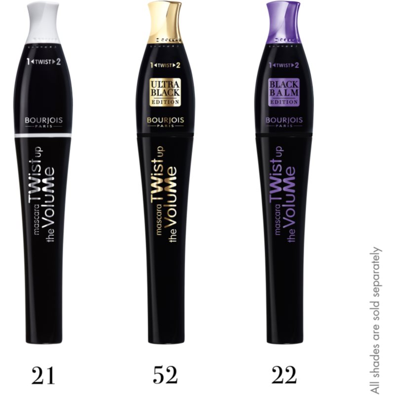 Bourjois Twist Up The Volume Volumising Mascara With 2-in-1 Brush Shade Ultra Black 8 Ml