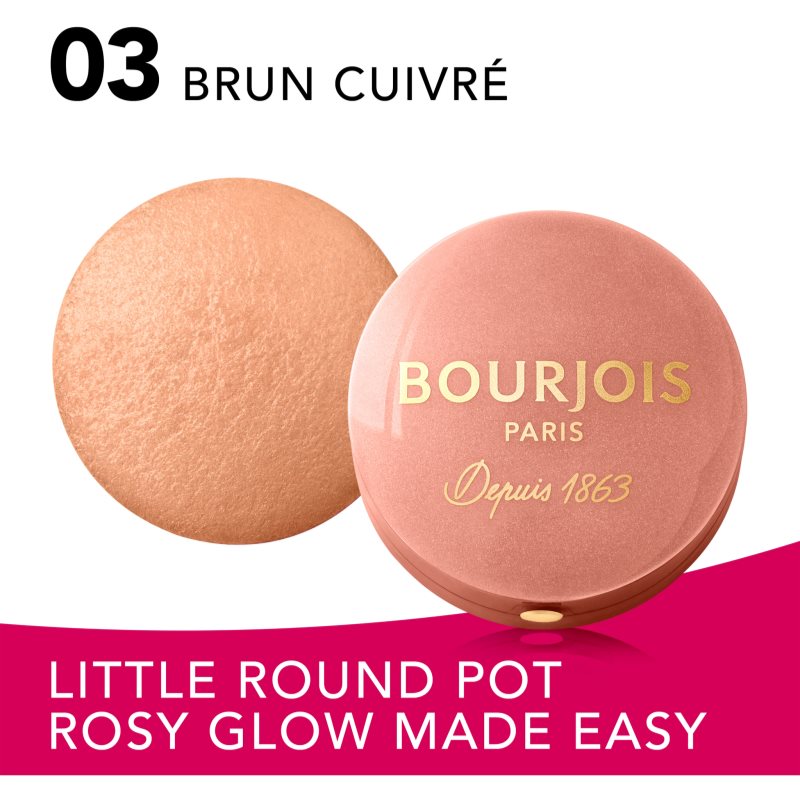 Bourjois Little Round Pot Blush róż do policzków odcień 03 Brun Cuivre 2,5 g