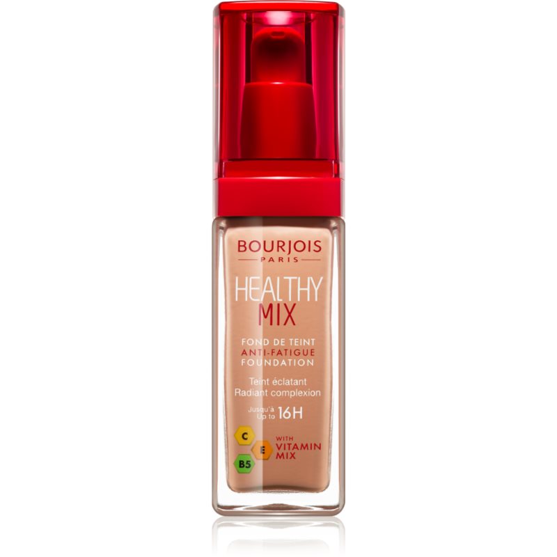 Bourjois Healthy Mix posvetlitveni vlažilni tekoči puder 16 ur odtenek 55,5 Honey 30 ml