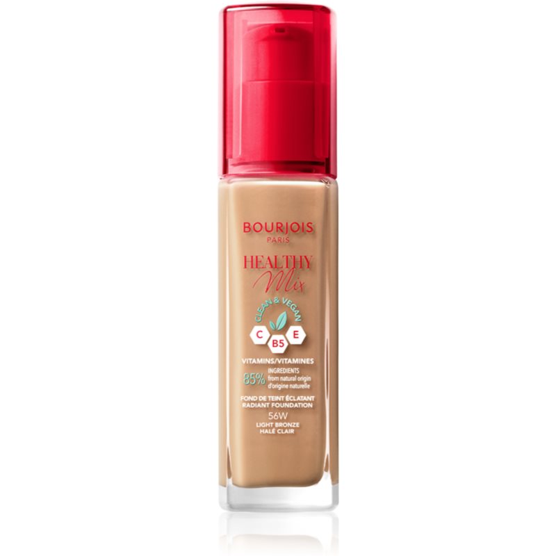 Bourjois Healthy Mix rozjasňujúci hydratačný make-up 24h odtieň 56W Light Bronze 30 ml