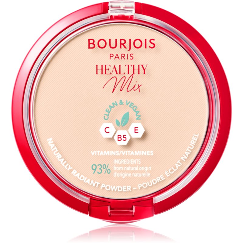 Bourjois Healthy Mix zmatňujúci púder pre žiarivý vzhľad pleti odtieň 01 Ivory 10 g