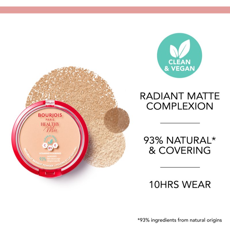 Bourjois Healthy Mix matirajući puder za sjajni izgled lica nijansa 05 Sand 10 g