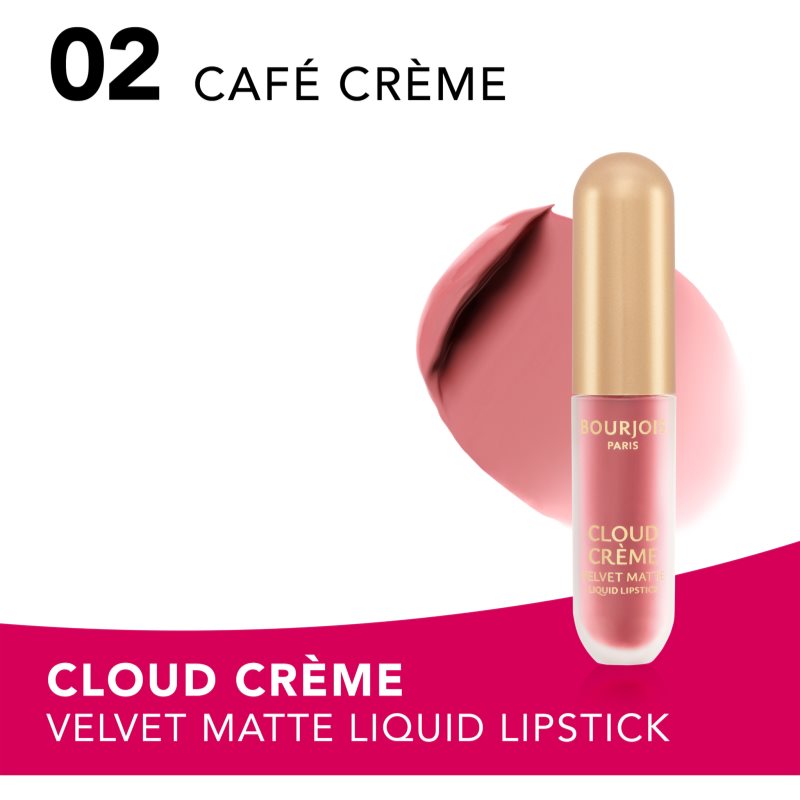 Bourjois Cloud Crème Velvet Matte ultra matující tekutá rtěnka odstín 02 Cafe Crème 3.1 ml (obrázek 3)