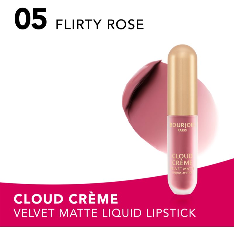 Bourjois Cloud Crème Velvet Matte ultra matující tekutá rtěnka odstín 05 Flirty Rose 3.1 ml (obrázek 3)