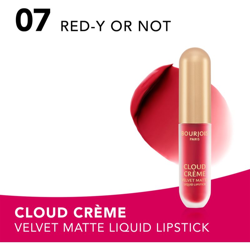 Bourjois Cloud Crème Velvet Matte ultra matující tekutá rtěnka odstín 07 Red-y or Not 3.1 ml (obrázek 3)