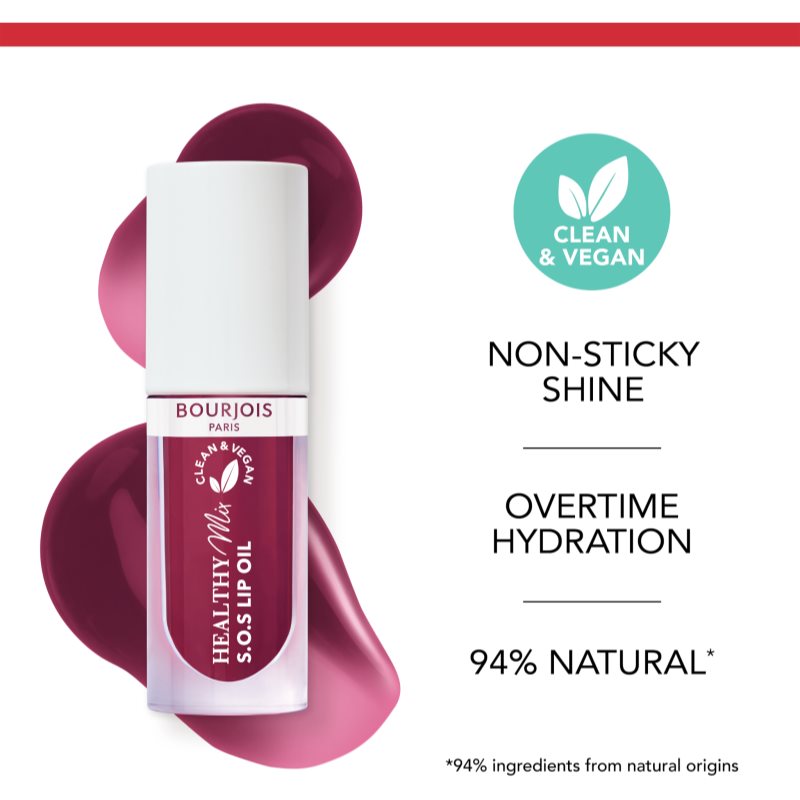Bourjois Healthy Mix S.O.S Lip Oil olej na rty s hydratačním účinkem odstín 09 Berry Delight 4.5 g (obrázek 5)