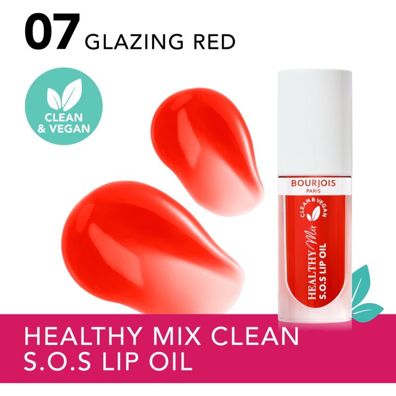 Bourjois Healthy Mix S.O.S Lip Oil olej na rty s hydratačním účinkem odstín 07 Glazing Red 4.5 g (obrázek 3)