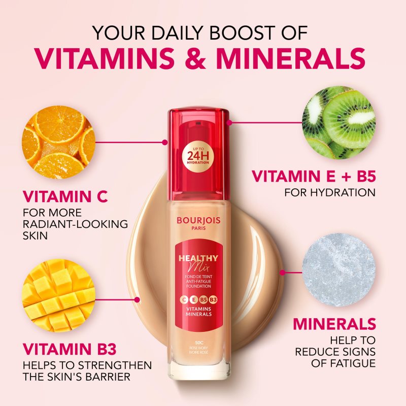 Bourjois Healthy Mix rozjasňující hydratační make-up 24h odstín 57N Bronze 30 ml (obrázek 7)