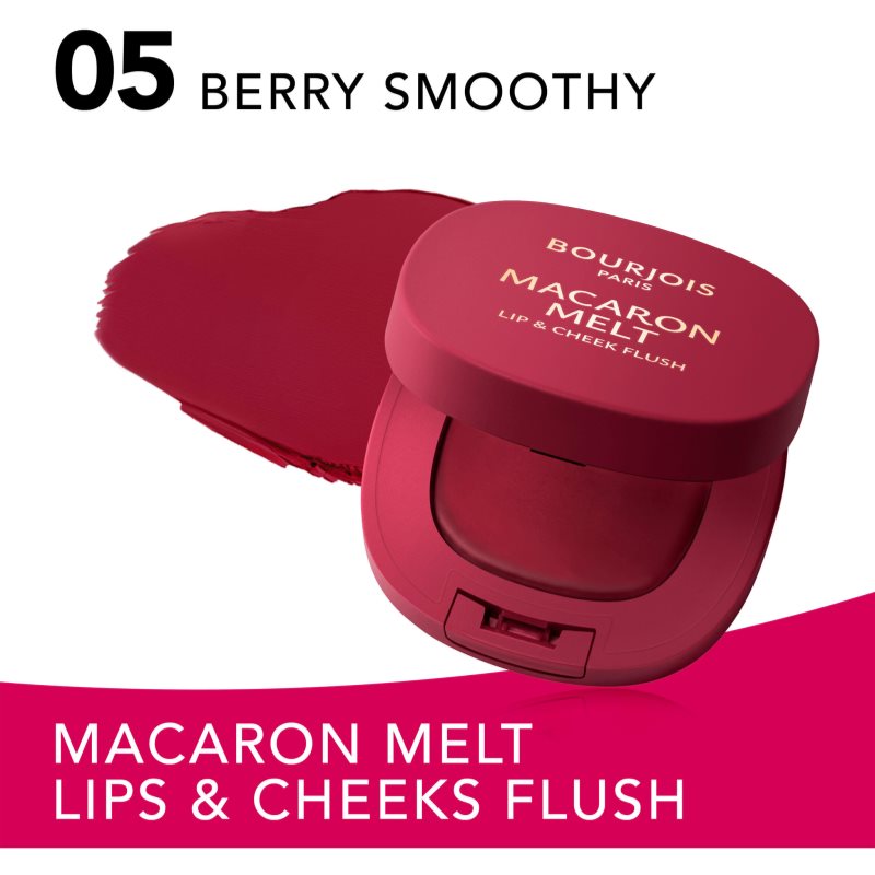 Bourjois Macaron Melt Lip & Cheek Flush tvářenka 2 v 1 odstín 05 Berry Smoothy 5 g (obrázek 3)
