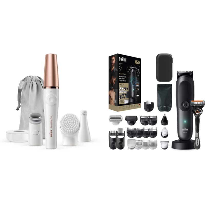 Braun FaceSpa Pro SE911 & All-in-One Series 9 set za kožo, lase in brado