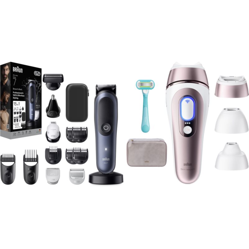 Braun Smart IPL Skin i·expert & All-in-One Series 7 set za nego las, brade in telesa