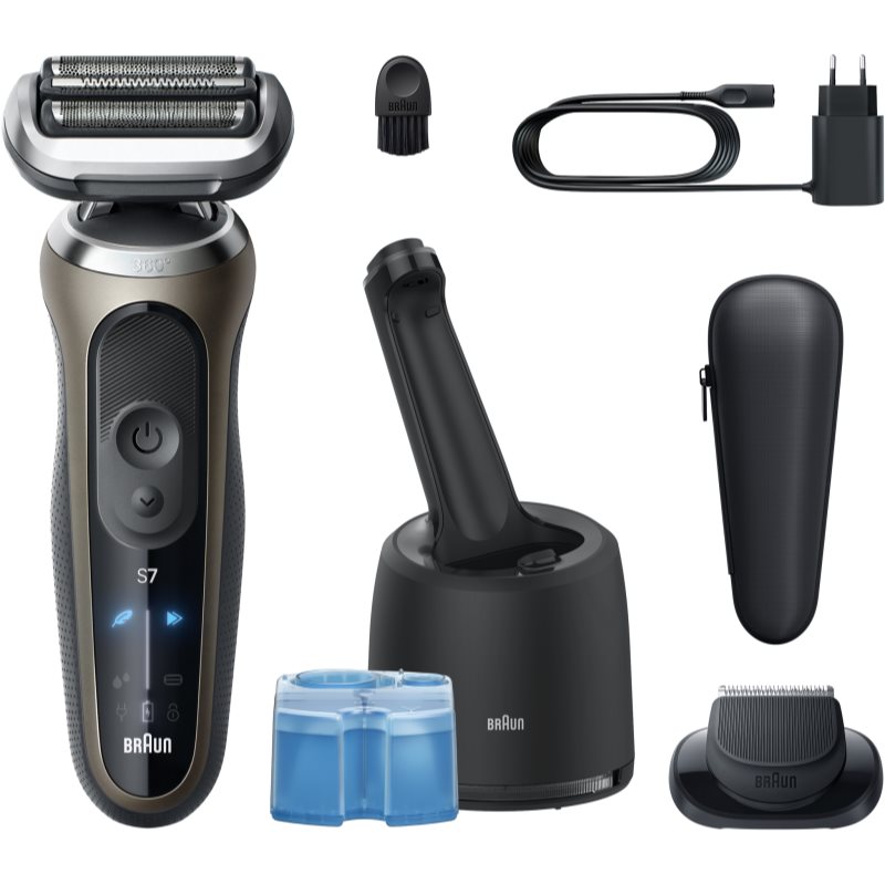 Braun Series 7 72-C7200cc elektrický holicí strojek s čisticí a nabíjecí stanicí Gold 1 ks
