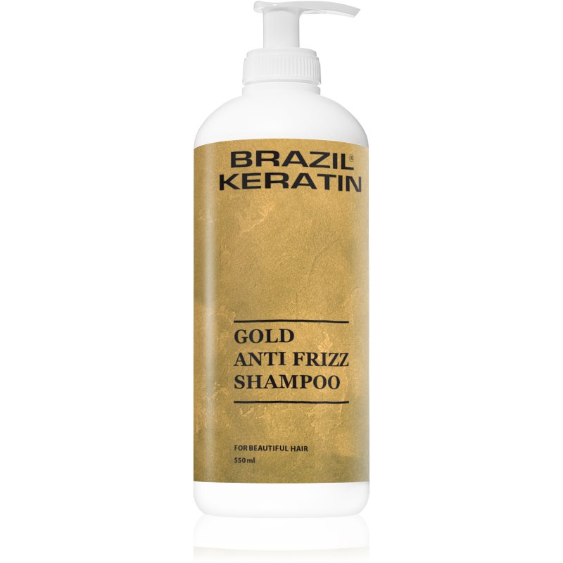 Brazil Keratin Anti Frizz Gold Shampoo šampon za dubinsku regeneraciju za suhu i lomljivu kosu 550 ml