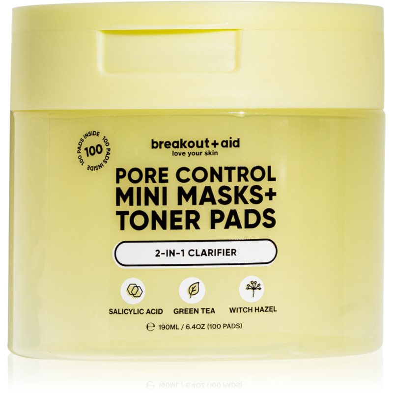 breakout + aid Pore Control Mini Masks + Toner Pads tonande pads med salicylsyra 100 st.
