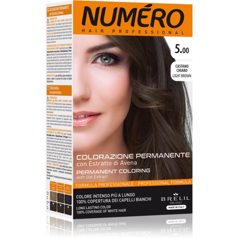 Brelil Numéro Permanent Coloring фарба для волосся відтінок 5.00 Light Brown 125 мл