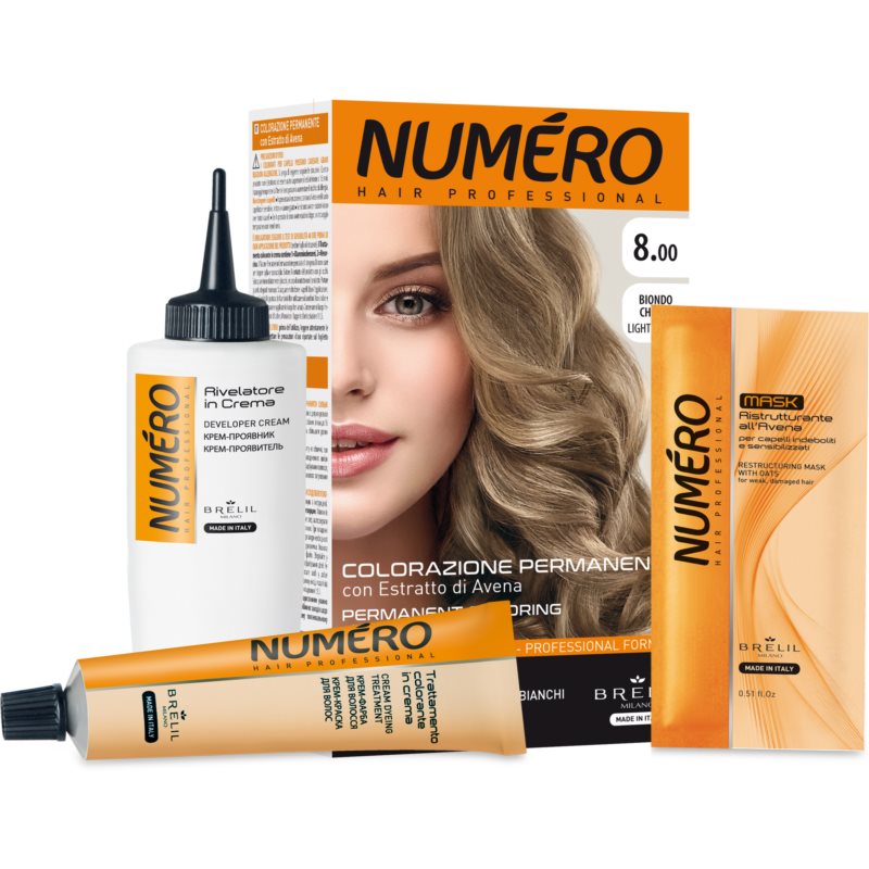 Brelil Numéro Permanent Coloring фарба для волосся відтінок 8.00 Light Blonde 125 мл