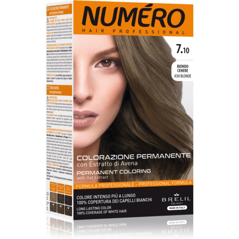 Brelil Numéro Permanent Coloring фарба для волосся відтінок 7.10 Ash Blonde 125 мл