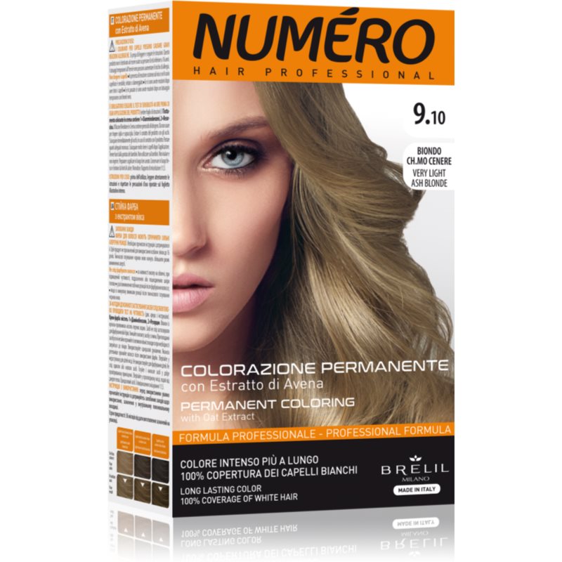 Brelil Numéro Permanent Coloring barva za lase odtenek 9.10 Very Light Ash Blonde 125 ml