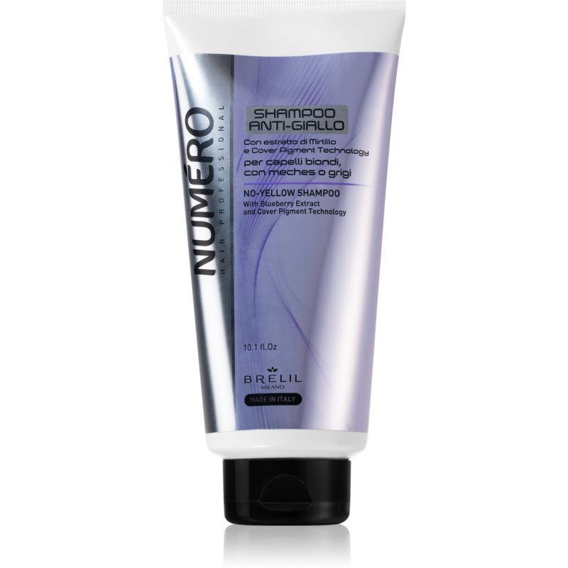 Brelil Numéro No-Yellow Shampoo Neutralising Silver Shampoo For Blondes And Highlighted Hair 300 Ml