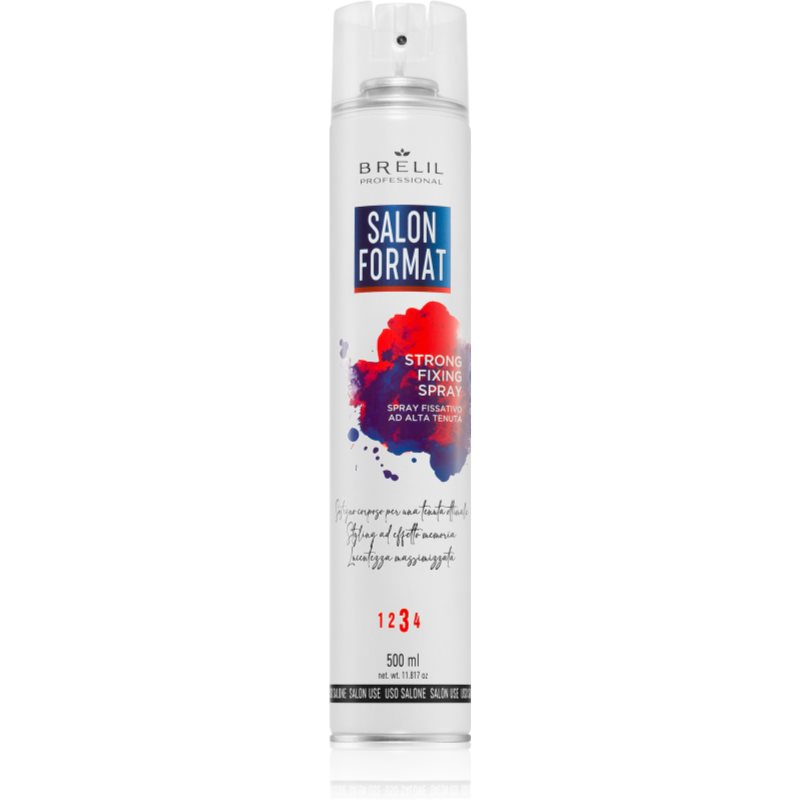 Brelil Numéro Salon Format Strong Fixing Spray Hairspray For Hold And Shape 500 Ml