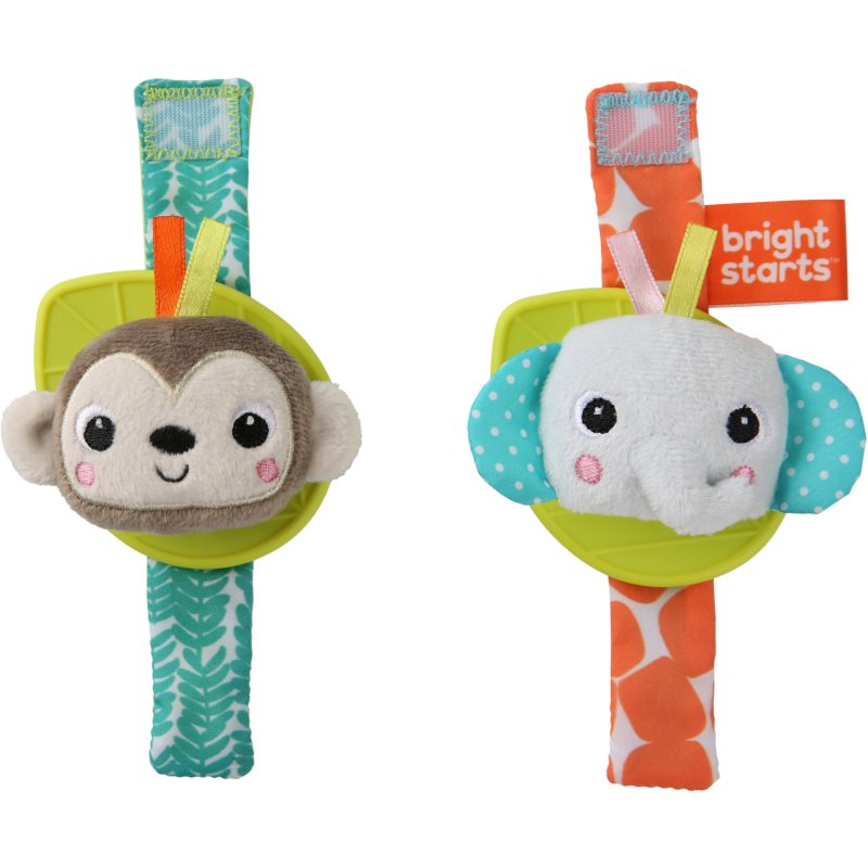 Bright Starts Wrist Pals Toy Handrassel mit Beißring Monkey & Elephant 0 m+ 2 St.