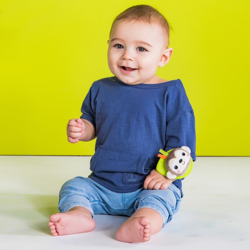 Bright Starts Wrist Pals Toy hrkálka na ruku s hryzadielkom Monkey & Elephant 0 m+ 2 ks (obrázok 3)