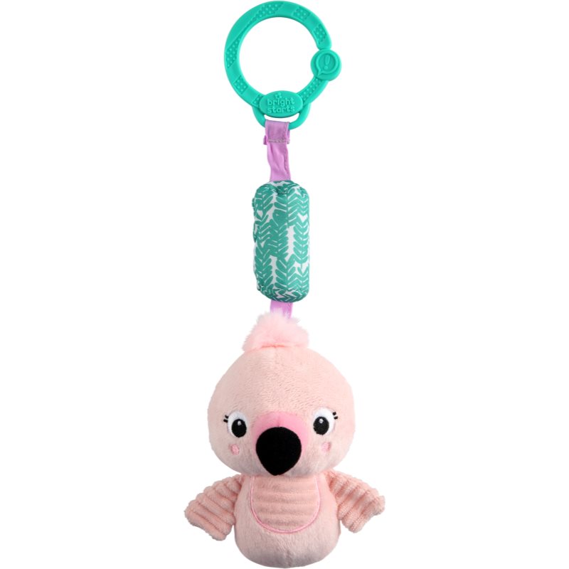 Bright Starts Chime Along Friends Flamingo kontrastní závěsná hračka s chrastítkem 0 m+ 1 ks