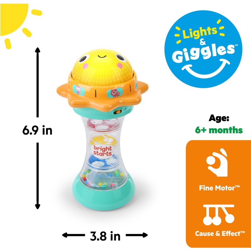 Bright Starts Just for Sun elektronická hrkálka s melódiou 6 m+ 1 ks (obrázok 3)