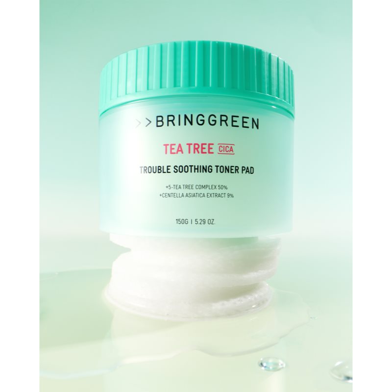 BRINGGREEN Tea Tree Cica Trouble Soothing Toner Pad tonizační polštářky se zklidňujícím účinkem 90 ks (obrázek 3)