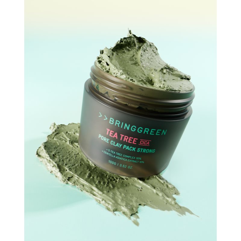 BRINGGREEN Tea Tree Cica Pore Clay Pack Strong krémová maska pro mastnou pleť se sklonem k akné 100 g (obrázek 3)