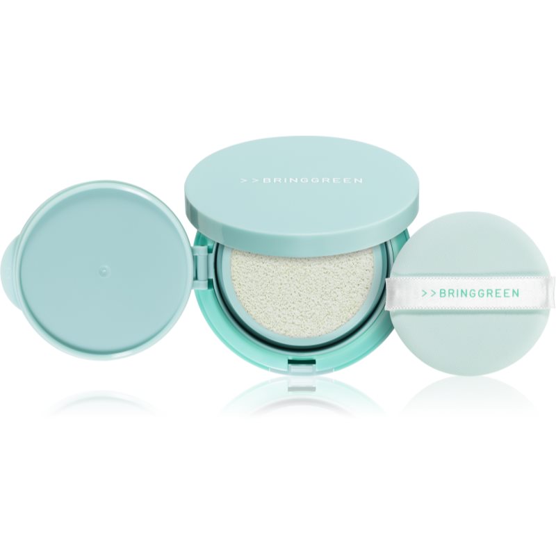 BRINGGREEN Tea Tree Cica Tone Up Sun Cushion lehký ochranný fluid s aplikátorem SPF 50+ 15 g
