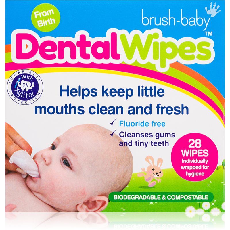 Фото - Зубна паста / ополіскувач Brush-Baby Brush Baby DentalWipes chusteczki do zębów dla dzieci 6 szt. 