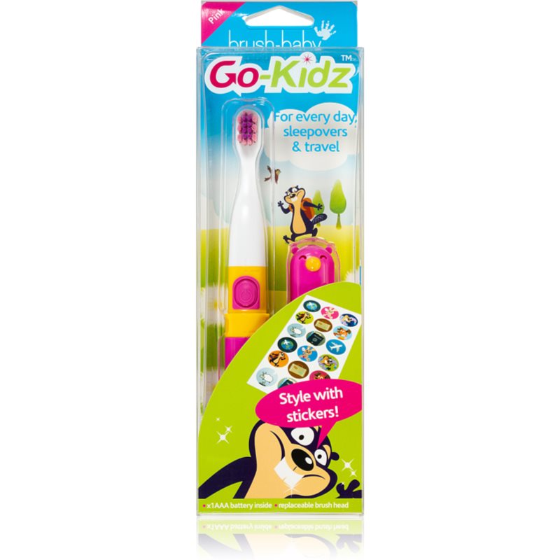 Brush Baby Go-Kidz akkumulátoros fogkefe 3 éves kortól Pink/Blue 1 db