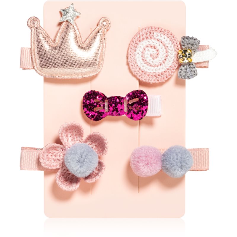BrushArt KIDS Little princess hair clip set hajtű Pink