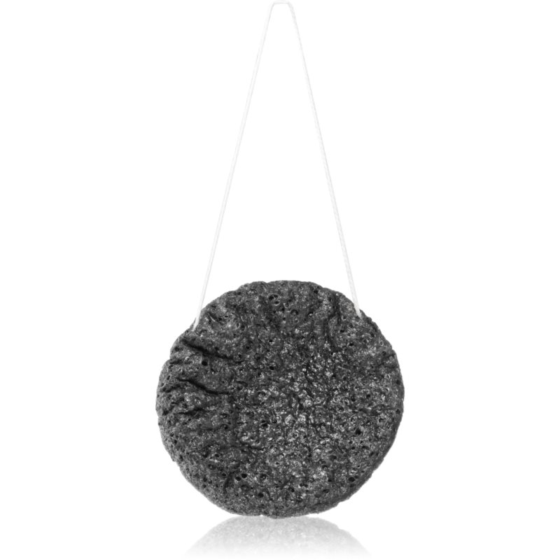 BrushArt Home Salon Double-sided Konjac Sponge делікатний спонжик-ексфоліант Charcoal & Walnut 6 гр