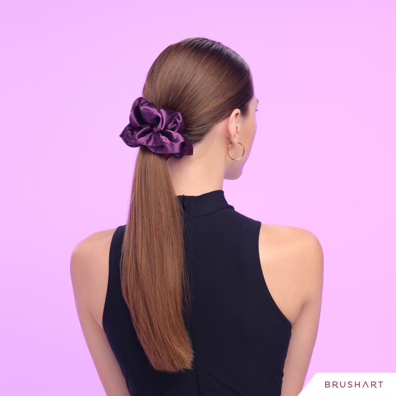 BrushArt Hair Large satin scrunchie set hair bands Pink & Violet