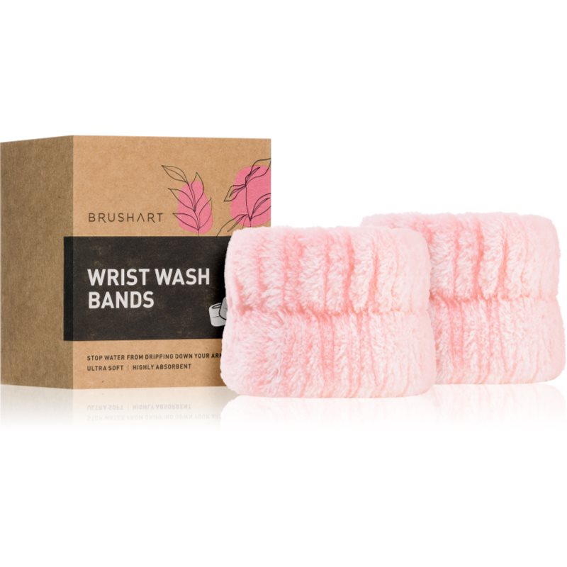 BrushArt Home Salon Wrist wash bands a víz arcmosás közbeni lefolyását megelőző karkötő Pink 2 db akciós termékkép 1